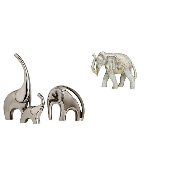 Estatua de elefante,Estatuas de elefantes de cerámica,figuras de elefantes,decoración,Decoración del hogar Familia Elefantes Estatuas Escultura,Figura de elefante,Escultura rústica de
