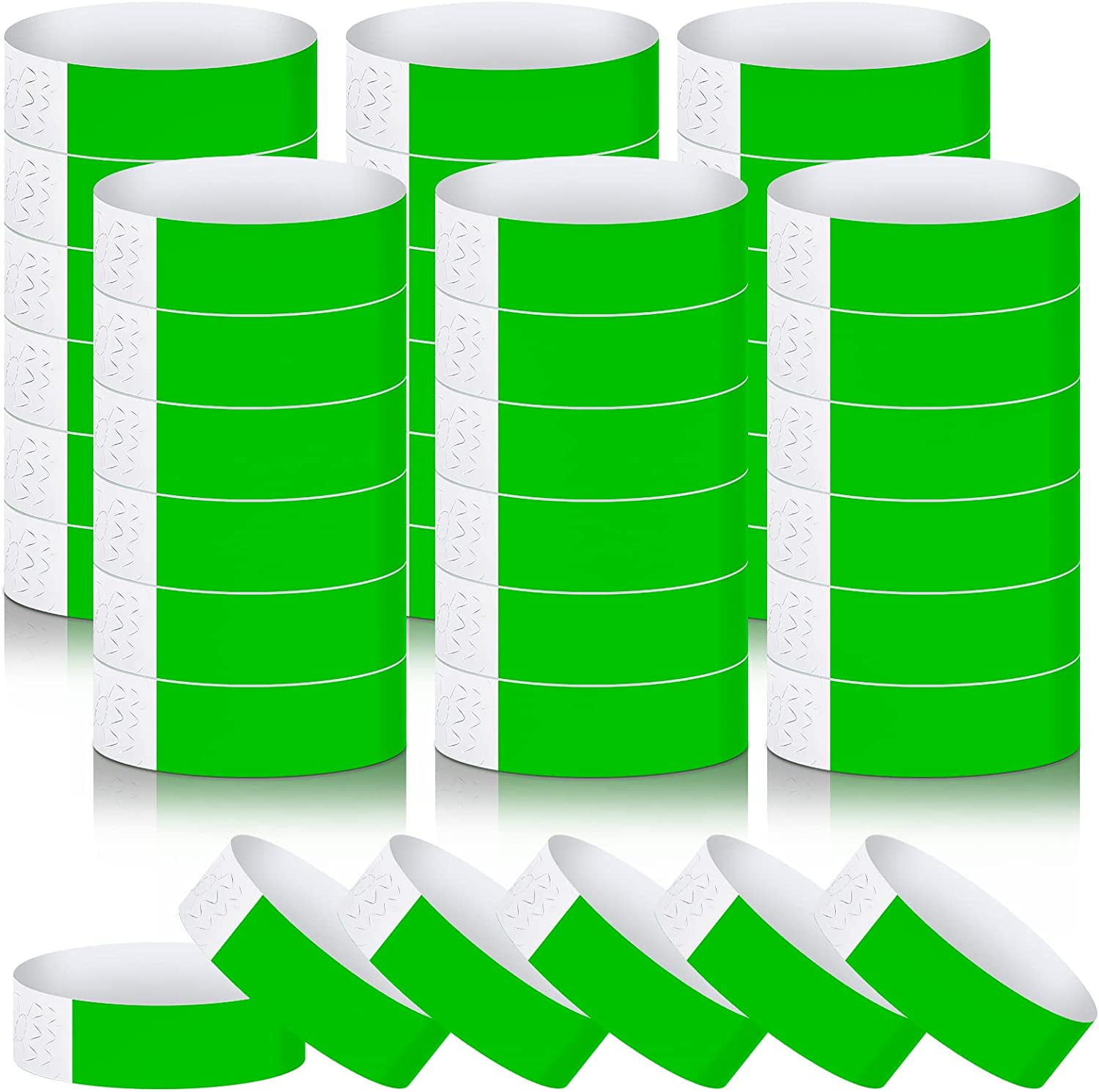 600 Packs Paper Wristbands for Events Neon Party Wristbands Colored Wristbands Waterproof Paper