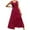 Red, variant on Zpanxa Women's Sleeveless Round Neck Boho Dress Solid Color Flowy Casual Summer Maxi Dress