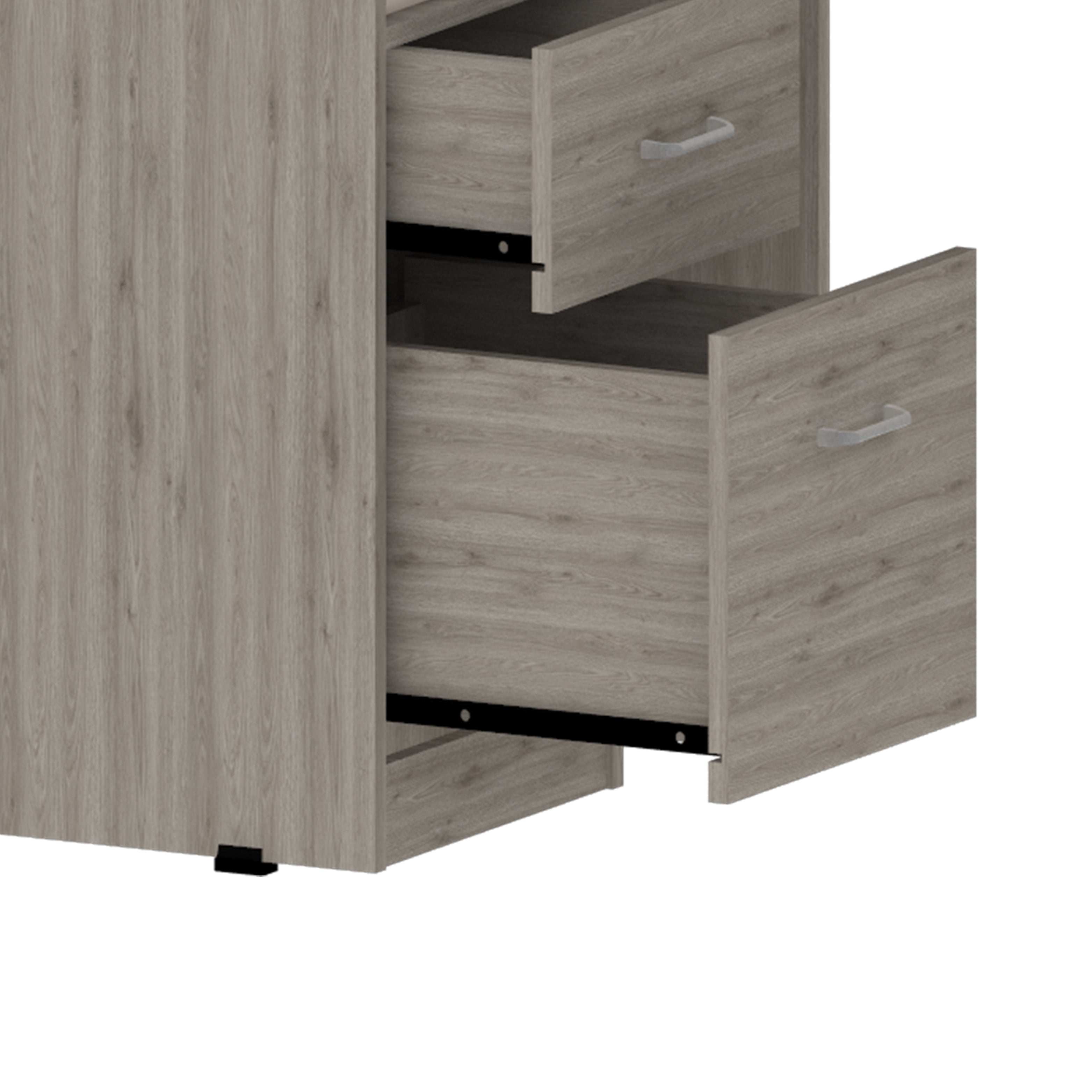 Raleigh 88 Inch L Shaped Desk with Two Drawers and CPU Storage