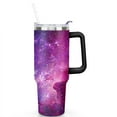 thumbnail image 2 of Purple Geometric Star 40oz Stainless Steel Vacuum Insulated Tumbler with Lid and Straw for Water Iced Tea Coffee Smoothie and More, 2 of 7