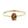 thumbnail image 3 of Gem Stone King 10K Yellow Gold Engagement Ring 0.40 Ct Oval Orange Red Madeira Citrine, 3 of 6