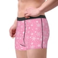 thumbnail image 2 of Yiaed Snowflake pink backgrounds Print Men's Soft Cotton Boxer Shorts Breathable Boxers Underwear Moisture-Wicking Underwear Stretch Boxer Briefs for Man-Medium, 2 of 5