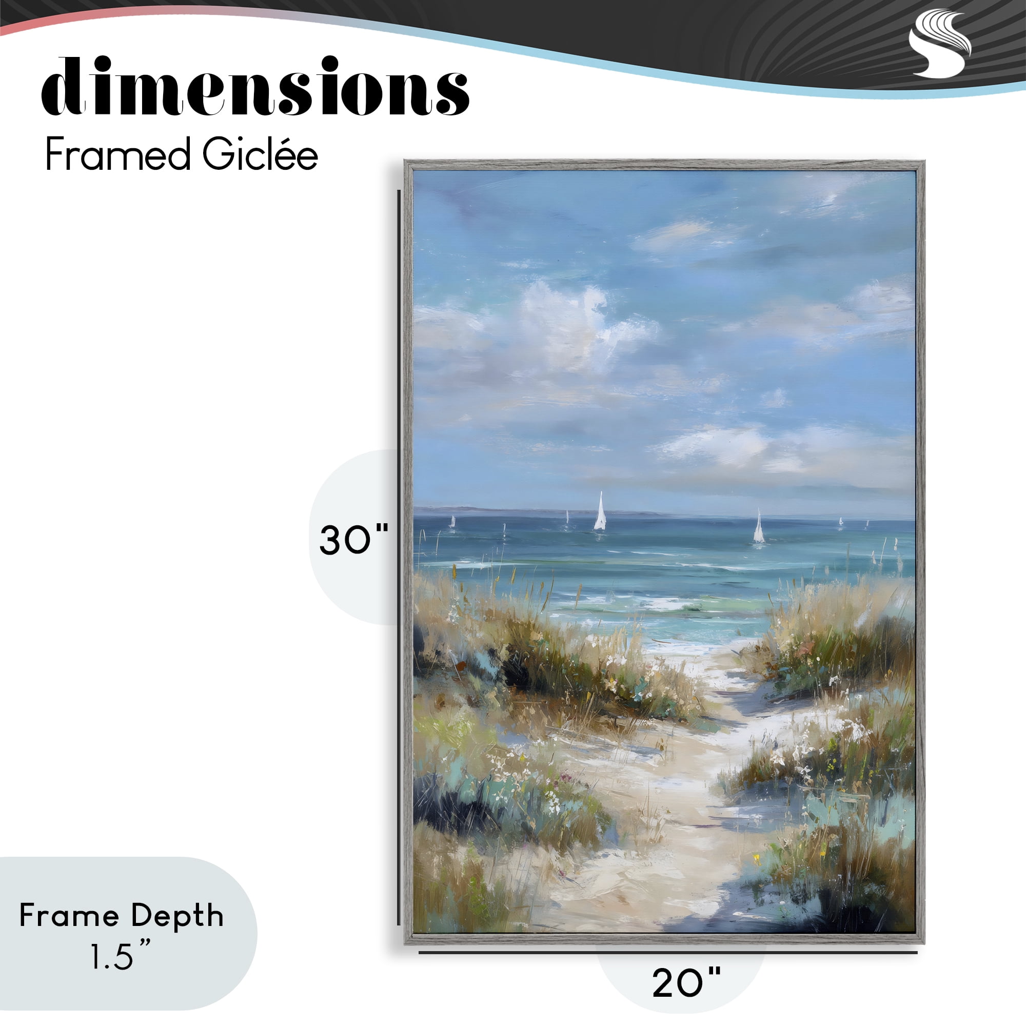 Stupell Industries Sailboat Path Impression Gray Framed Giclee Art, design by Petal Prints Design