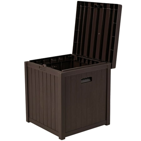 Sunvivi 51 Gallon Outdoor Deck Storage Box Patio Resin Storage Bin Outdoor Cushion Storage (Brown)