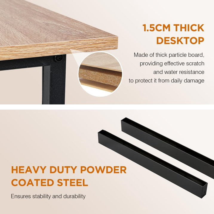 FDW 32 inch Computer Desk,Office Desk with Metal Frame,Writing for Small Space,Nature