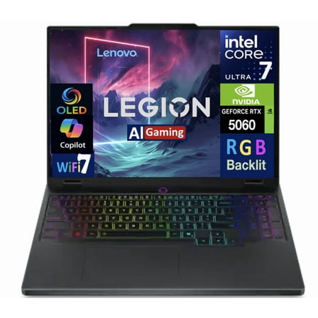 Lenovo Legion 5i AI Gaming Laptop 15.1in OLED WQXGA Display (Intel Core Ultra 7 255HX, 16GB DDR5, 512GB SSD, NVIDIA GeForce RTX 5060, RGB KB, Thunderbolt 4, WiFi 7, Webcam, Bluetooth 5.4, Win 11 Home)