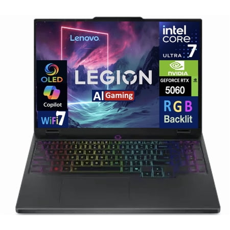 Lenovo Legion 5i AI Gaming Laptop 15.1in OLED WQXGA Display (Intel Core Ultra 7 255HX, 16GB DDR5, 1TB PCIe SSD, NVIDIA GeForce RTX 5060, RGB KB, Thunderbolt 4, WiFi 7, Webcam, Win 11 Pro)