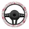thumbnail image 2 of Yuyamidu Cherry Blossom Car Steering Wheel Covers Fluffy Automobile Steering Wheel Protector for Most Sedans Cars Soft Flannel Steering Wheel Accessories for Girls, Pink, 2 of 7