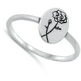 thumbnail image 4 of Carnation Flower Love Ring .925 Sterling Silver Band Jewelry Female Male Unisex Size 7, 4 of 4