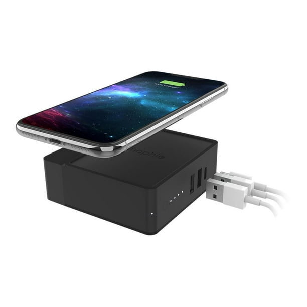 mophie powerstation hub - Wireless power bank - 6000 mAh - 3