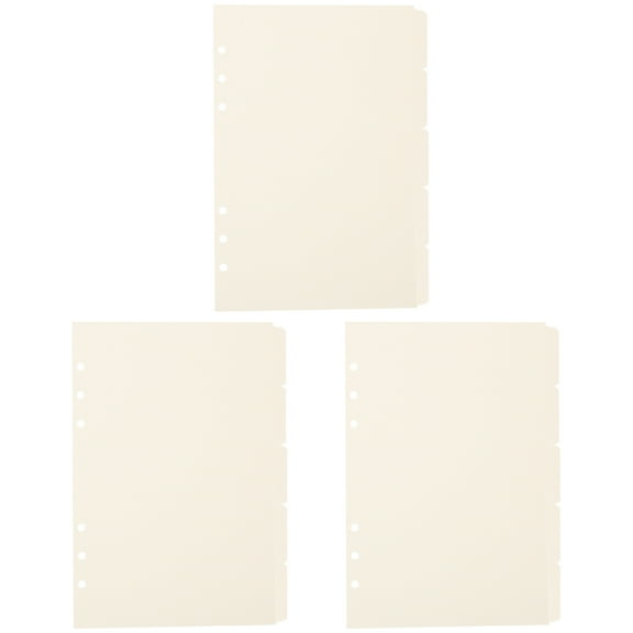 White Paper Binder Dividers with Writable Tabs for Office Use 15 Pieces A5 Size