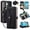 Black, variant on Wallet Case for Samsung Galaxy S26 Ultra 5G 6.9-inch, Litchi Leather Flip Zipper Purse Cover with Card Holder, Heart Makeup Mirror, Crossbody Lanyard, Kickstand Shockproof Protective Phone Case 
