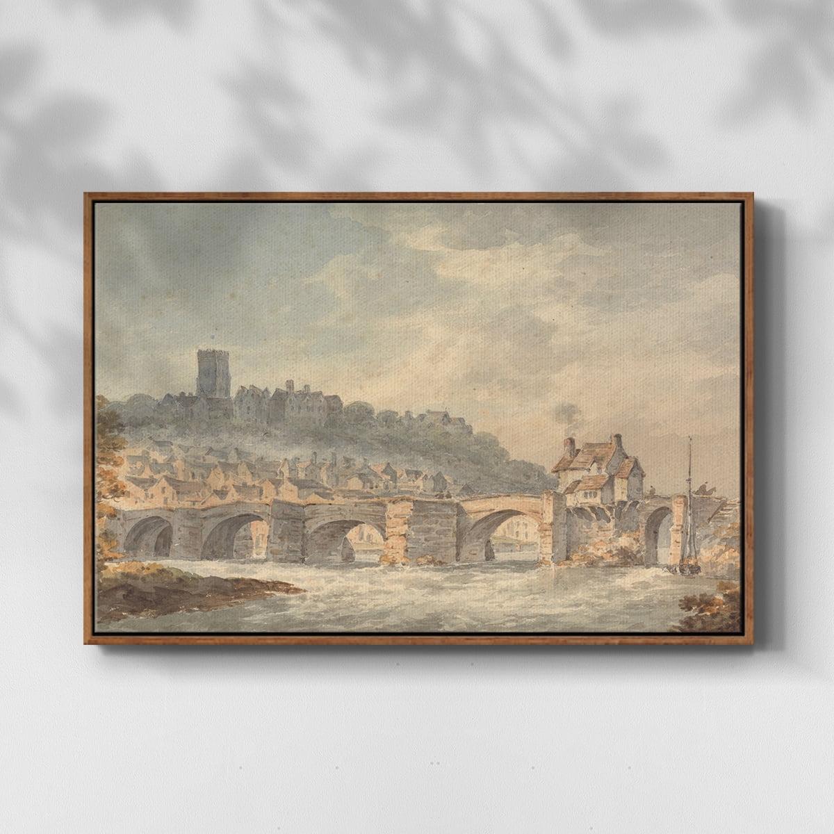Vintage Landscape-CCCXCII By Wexford Home Framed in Walnut Wood Gallery Wrapped Canvas 25 in. x 37 in.