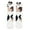 White + Black, variant on GROFRY 1 Pair Adults Socks Cartoon Cat Rabbit Alpaca Giraffe Chick Fuzzy Fluffy Thickened Stretchy Keep Warm Coral Fleece Autumn Winter Floor Sleeping Socks for Home