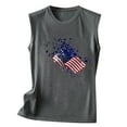thumbnail image 4 of OAVQHLG3B Summer Tops for Women 4th of July Outfits for Women Patriotic ShirtsWomen's Fashion Round Neck Independence Day Printing Sleeveless Tops, 4 of 4
