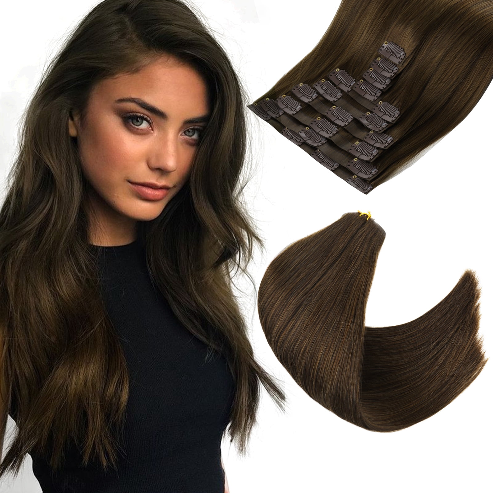 PU Clip In Hair Extensions 6# 160g 18inch