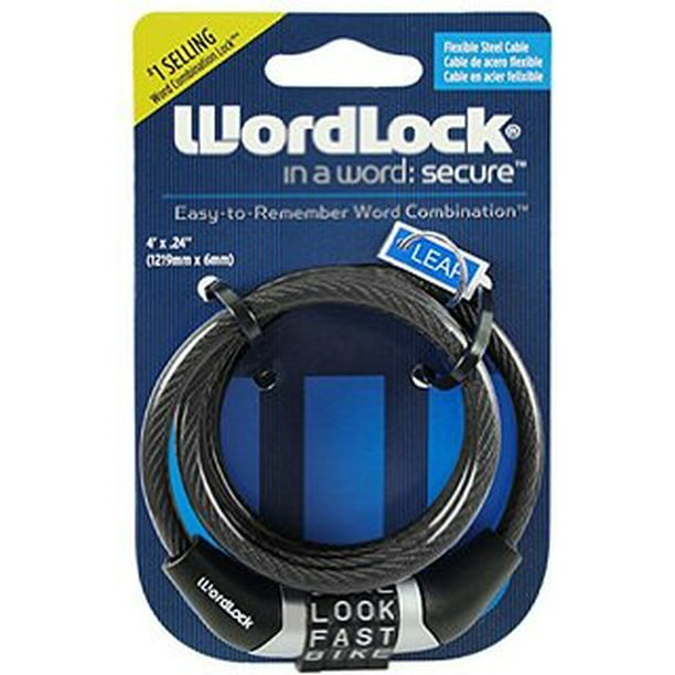 Wordlock 8mm X 4 Ft Cable Bike Lock Black Walmart Com Walmart Com