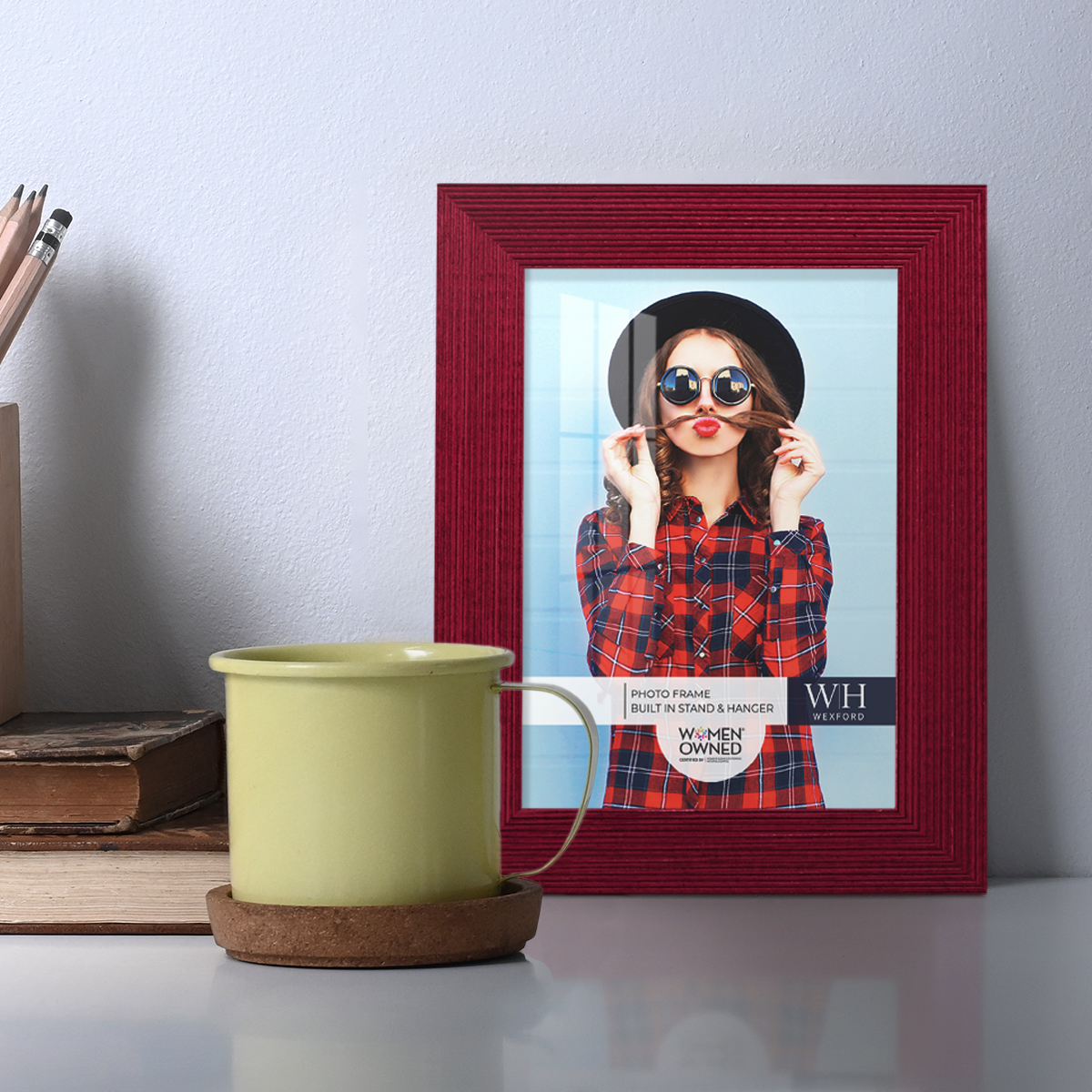 Grooved 3.5 in. x 5 in. Red Picture Frame (Set of 2)