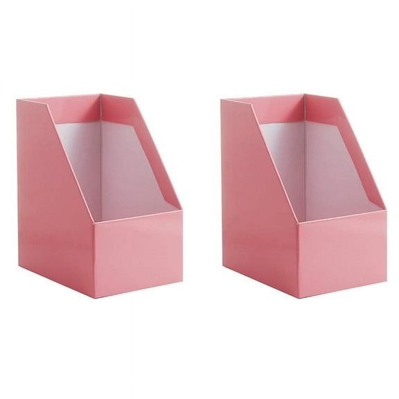 2X Kraft Paper Magazine Rack Bookend Large Book Stand File Holder Foldable Documents Organizer Office Storage