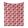 thumbnail image 1 of Abstract Soft Flannel Fleece Throw Blanket, Round Motifs with Stripes Polka Dots and Animal Prints, Cozy Plush for Indoor and Outdoor Use, 50" x 70", Pale Maroon Coral, by Ambesonne, 1 of 5