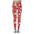 thumbnail image 2 of Fsqjgq Womens Leggings New Holiday Christmas Printed Workout Leggings Plus Size Soft High Waisted Yoga Pants Sports Tights XL Red, 2 of 5
