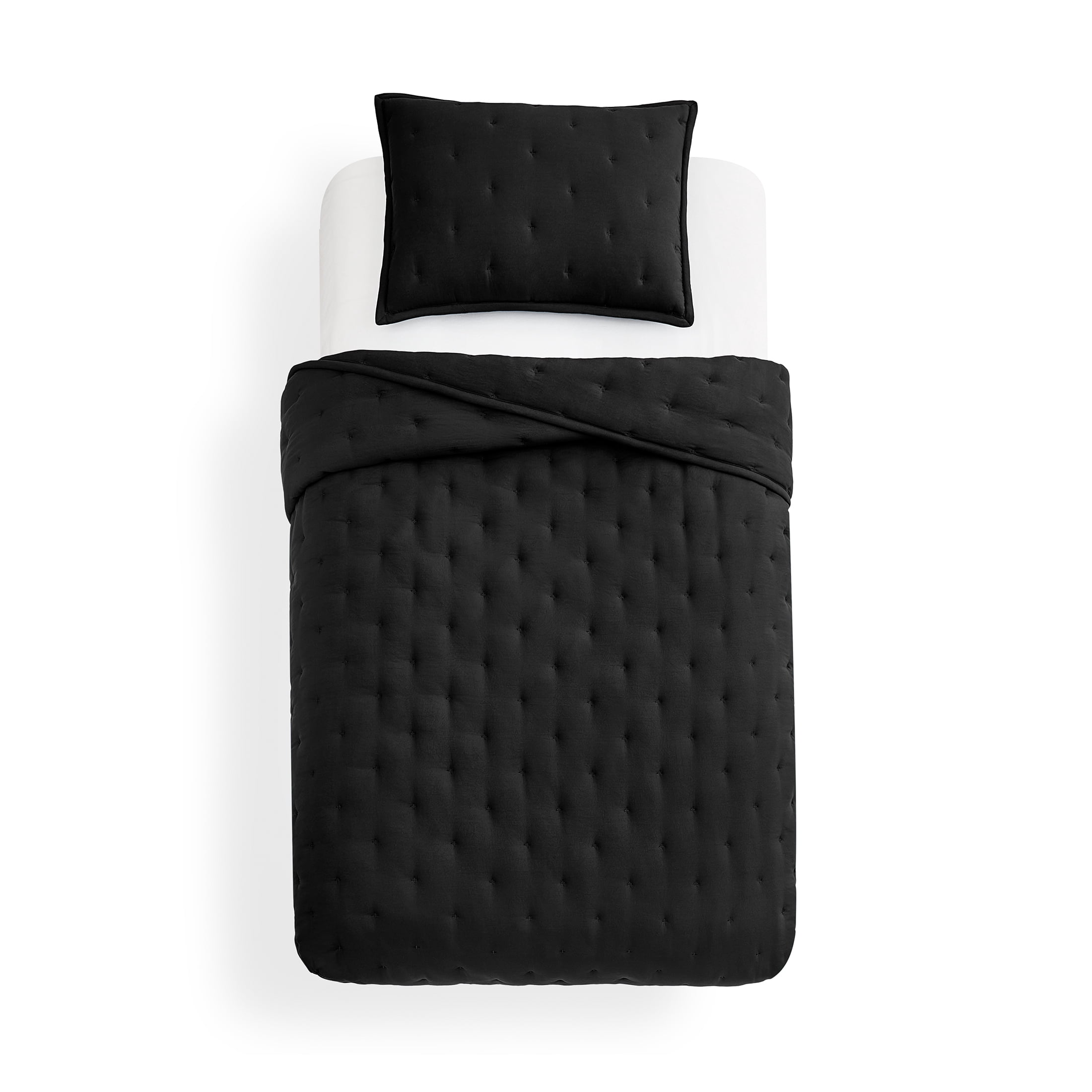 Mainstays Twin/Twin XL Comforter Set, Soft Lightweight & All Season, 2-Piece, Black