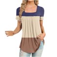 thumbnail image 1 of Blusa suelta de manga corta con cuello en V informal estampada a la moda para mujer OAVQHLG3B Store lin121212, 1 of 4