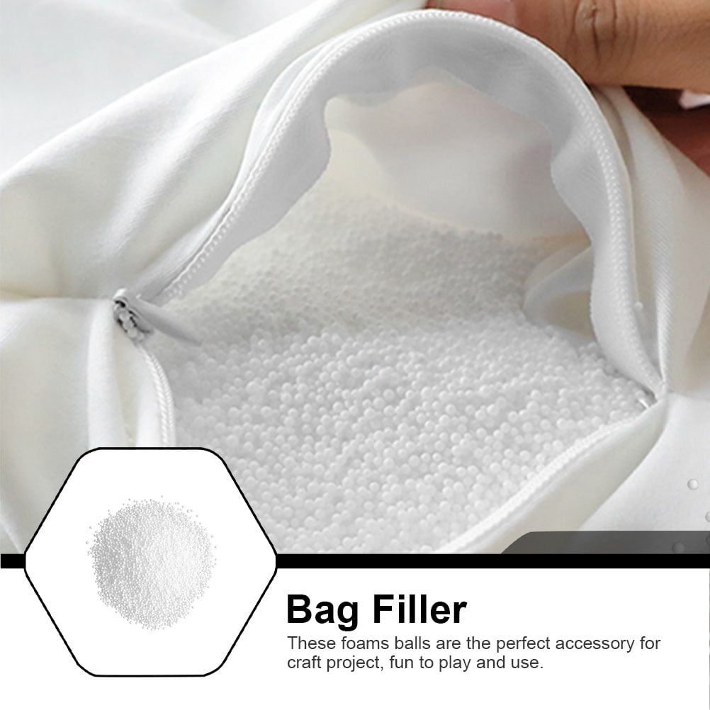 BESTYASH 1-Pack White Bean Bag Chair Refill with Foam Beads for Extra Comfort and Sofa Support