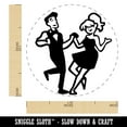 thumbnail image 2 of Happy Dancing Couple Self-Inking Rubber Stamp Ink Stamper - Fuchsia Ink - Medium 1 Inch, 2 of 7