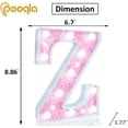 thumbnail image 4 of Letrero decorativo Pooqla LED con letras marquesinas y batería rosa claro, 4 of 6