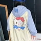 thumbnail image 1 of Sanrio Hello Kitty Hooded Sweater Anime Fashion Embroidery Cardigan Zipper Top Cotton Korean Loose Couple Coat Winter Y2K Girls, 1 of 4