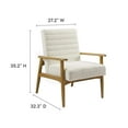 thumbnail image 4 of Accent Chair, Ivory White, Fabric, Wood, Living Room Lounge Cafe Lobby Hospitality Restaurant, Modern Contemporary, HB37050, 4 of 9