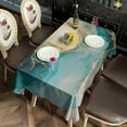 thumbnail image 2 of Blue Gold Marble Pattern Rectangle Tablecloth 60"x102",Waterproof Polyester Rectangle Table Cloth, Wipeable Spillproof Polyester Tablecloth for Dining, Camping, Indoor and Outdoor, 2 of 6