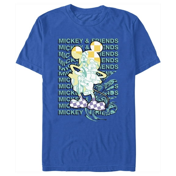 Men's Mickey & Friends Warped Silhouette Graphic Tee Royal Blue Large
