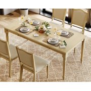 Dining Table for 6–8, Rectangular Table with Solid Wood Legs for Kitchen & Dining Room, 70 Inch, Oak