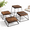 4P-Black, variant on 4P-White-Metal Square Dessert Display Stand Set of 4, 6x6 Inch