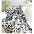 thumbnail image 6 of SHELLTON Cozy Stylish Cotton Cable Knitted Throw Blanket For Sofa Bedding Home, 6 of 7