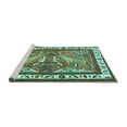 thumbnail image 2 of Ahgly Company Machine Washable Indoor Rectangle Animal Turquoise Blue Traditional Area Rugs, 3' x 5', 2 of 4
