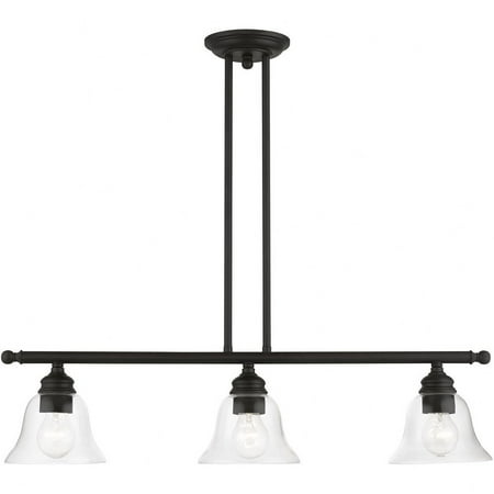 

3 Light Linear Chandelier in Transitional Style-14.25 inches Tall and 6.25 inches Wide-Black Finish Bailey Street Home 218-Bel-4829137