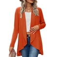 thumbnail image 2 of Cárdigan De Mujer, Dobladillo Irregular De Color Puro Cárdigan De Frente Abierto Para Mujer Moda Suelta Informal Para Dama Para La Vida Diaria, 2 of 6
