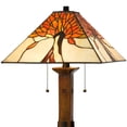 thumbnail image 2 of Table Lamp with Tiffany Shade and Floral Accent, Multicolor- Saltoro Sherpi, 2 of 5