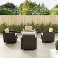 thumbnail image 2 of Outdoor Conversation Set Wicker Patio Furniture Fire Table 5 Piece Swivel Rocking Chairs, 2 of 2