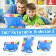 thumbnail image 6 of Elehold Kids Rugged Table Case for iPad 10th Generation 2022 10.9 inch, Made of PC Heavy Duty and Soft TPU with 360 Rotating Ring Stand-Shoulder Strap Handle Crossbody Rugged Silicone Protection,Blue, 6 of 8