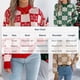 thumbnail image 3 of Suéter de cuello redondo para mujer, otoño e invierno, con farol navideño a cuadros, manga larga, top acrílico para mujer, 3 of 8