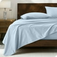 thumbnail image 2 of Bare Home Organic Percale Sheet Set - 300 Thread Count - 100% Organic Cotton - Queen, Winter Blue, 2 of 7