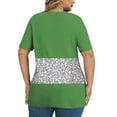 thumbnail image 6 of Ounisa Plus Size Tops for Women Short Sleeve Summer Criss Cross Elbow Pullover Color Block Crewneck/V Neck Tee Tunic Loose Fit Tshirts XL-5XL, 6 of 6