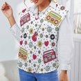 thumbnail image 3 of ANYWAY.GO Casual V-neck sweater women's vest Cartoon Filled Outline Hand Drawn Sleeveless Loose Pullover Sweater 2XL, 3 of 6