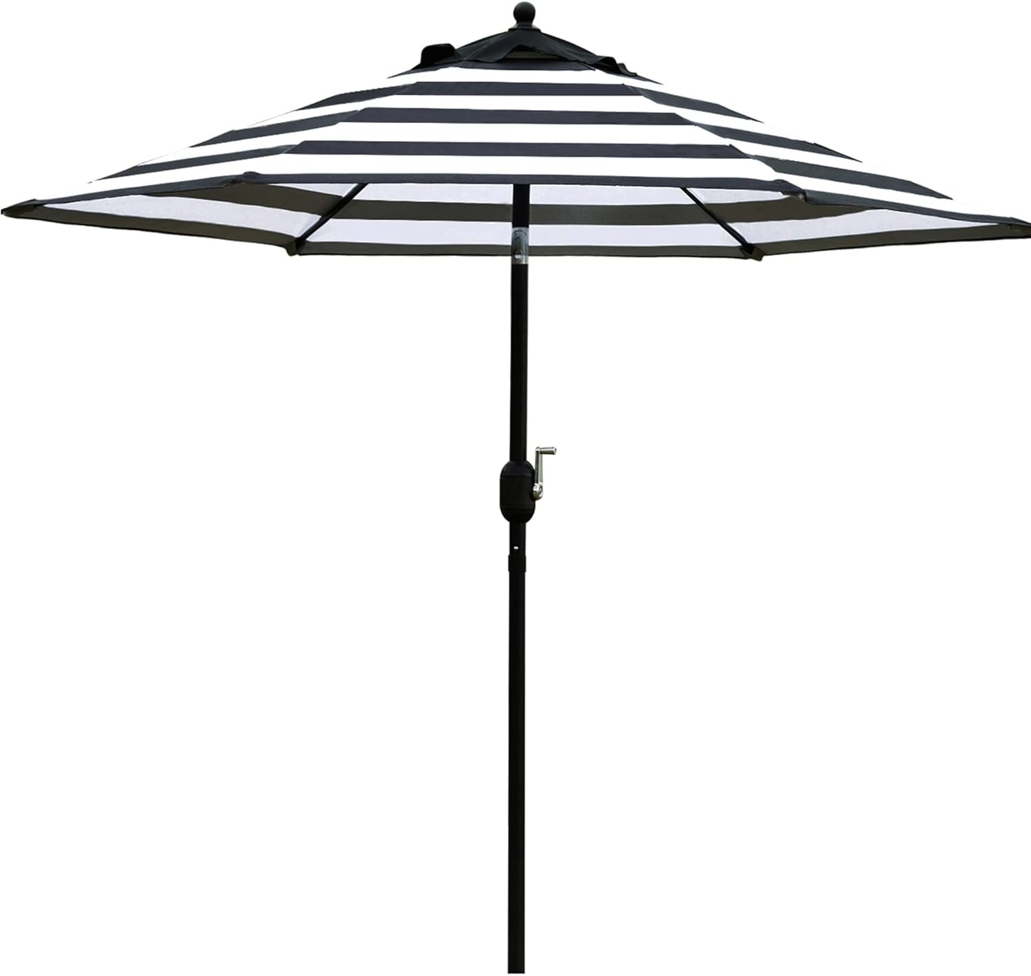 Bibana 7.5ft Patio Umbrella with Tilt & Crank, Black and White photo 1