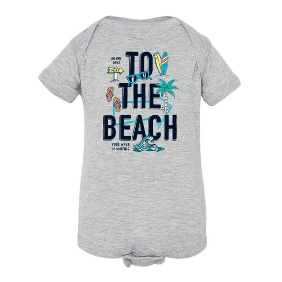 To The Beach Design Bodysuit Infant -Image by Shutterstock, 24 Months